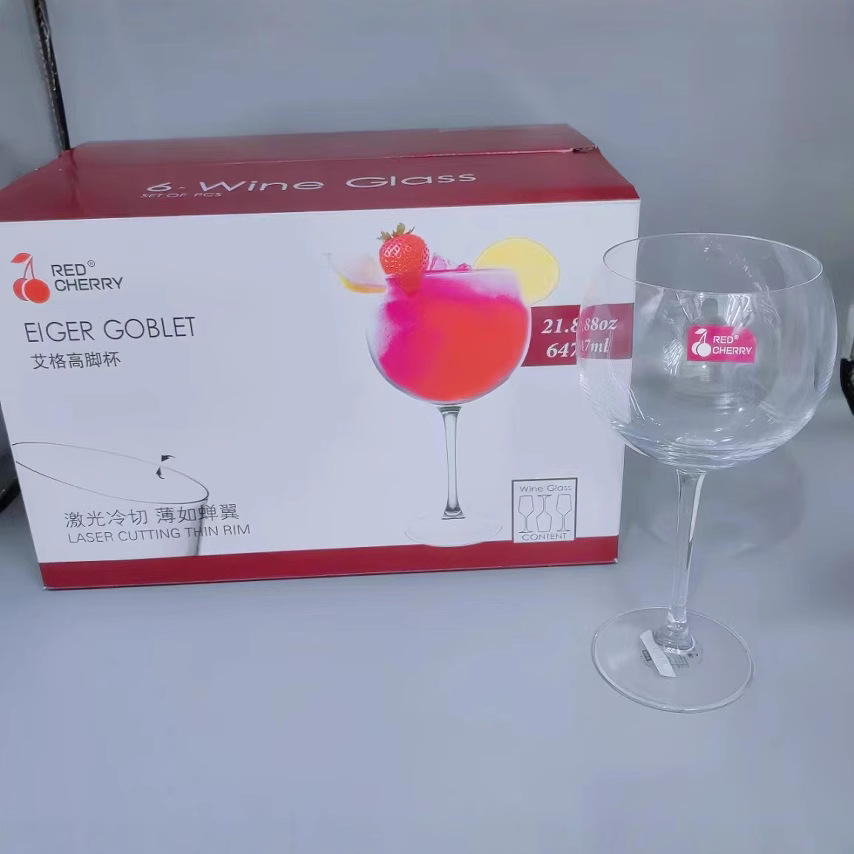 Wholesale red cherry wine glasses, hotel, restaurant, winery glass wine sets, highball glasses, wine glasses, glass wine glasses full figure
