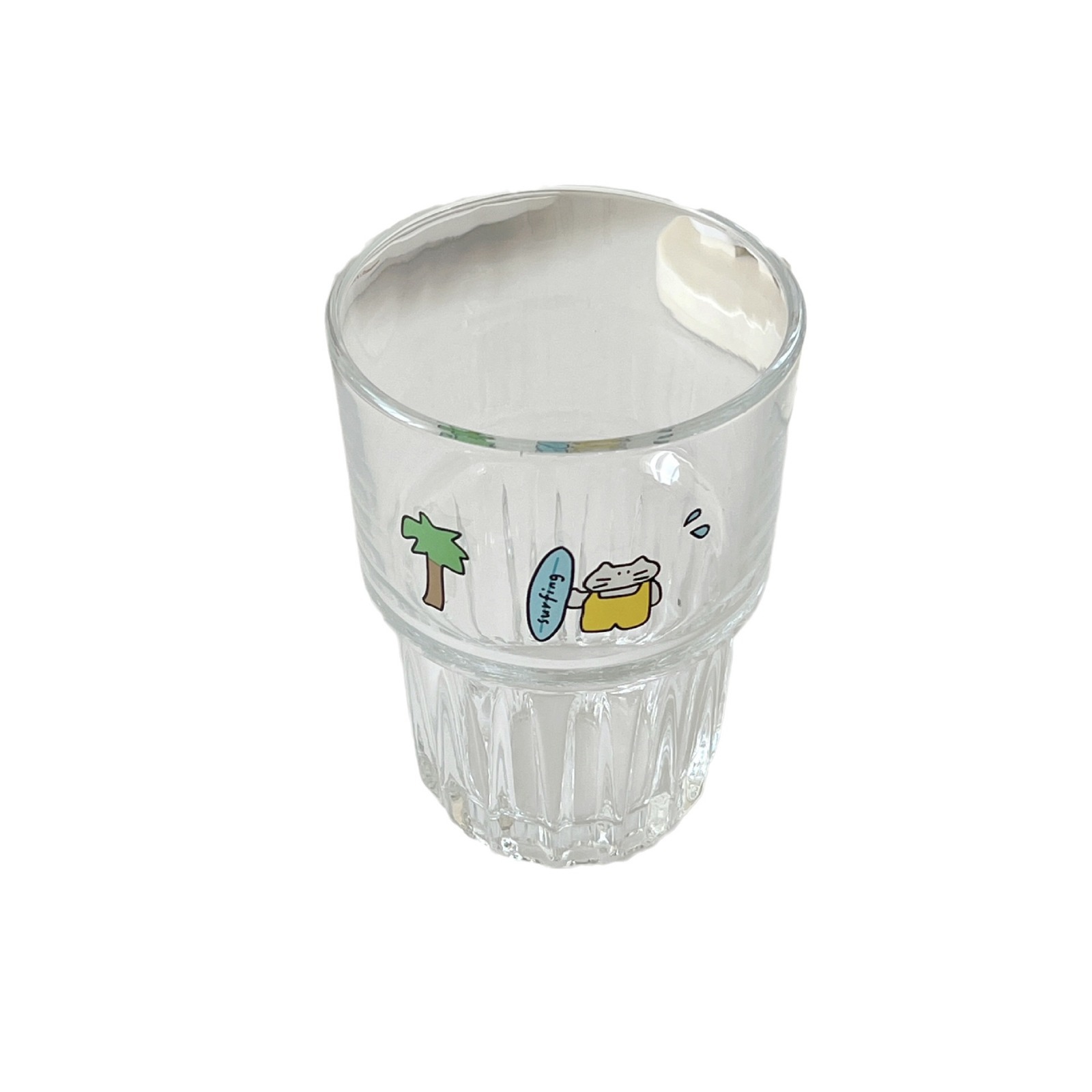 Bolimei InS-style glass cold brew cup, coffee cup, sea breeze kitten water cup, glass cup, breakfast drinking cup Item Picture