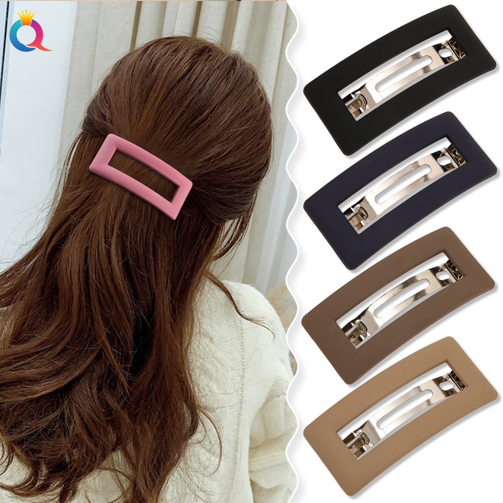 Wholesale of Qiyue Korean version matte hair clips, women's back head coil spring clips, simple ponytail hair clips, top clips and hair accessories details Picture