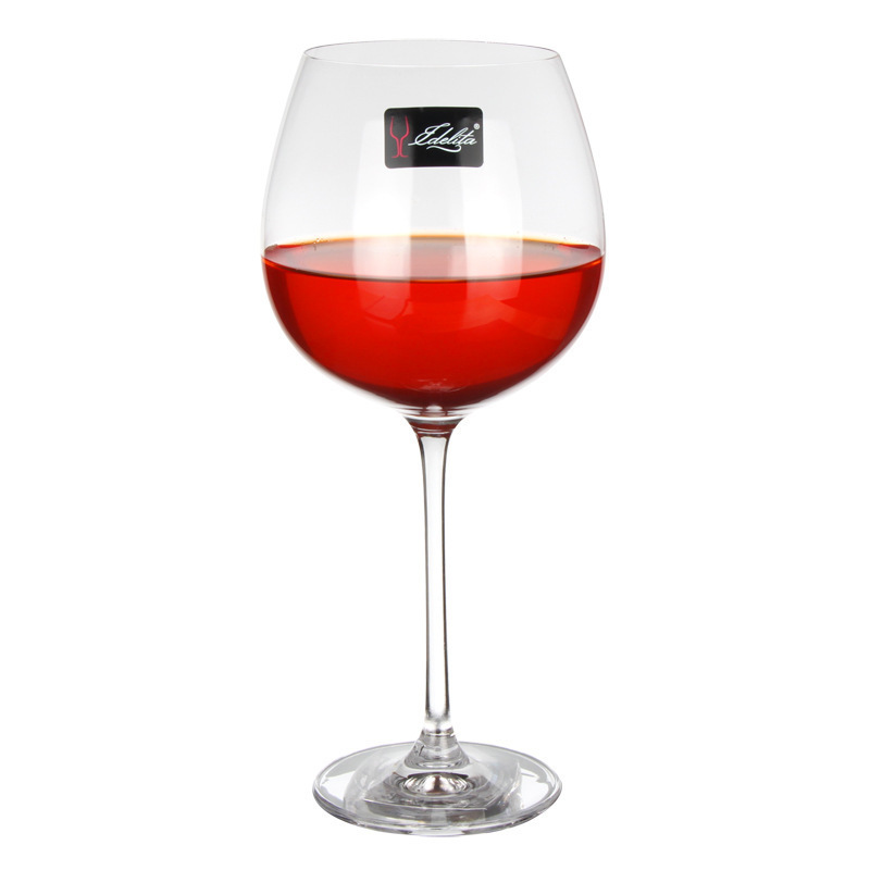 Wholesale Idelita high-footed crystal glass cups, large-bellied Burgundy wine glasses with logo printing Item Picture
