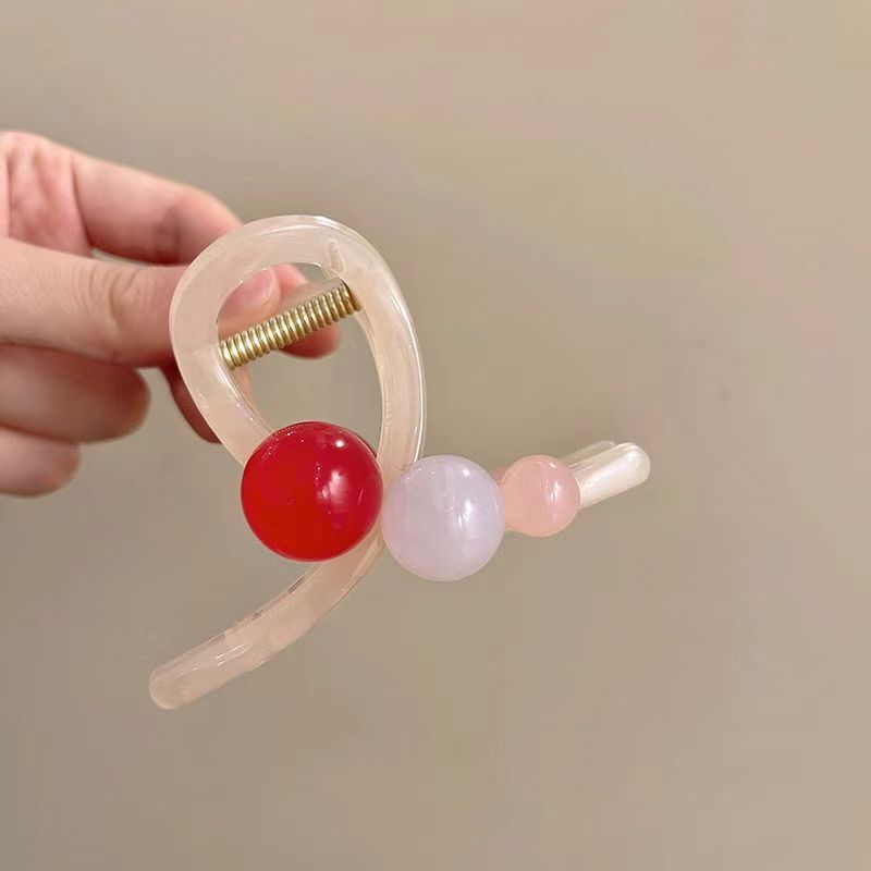 Fresh jelly ~ Colorful bean hair clips on the back of women's heads, popular scratch-off, 2024 new high-end shark clip headwear Application Scenario