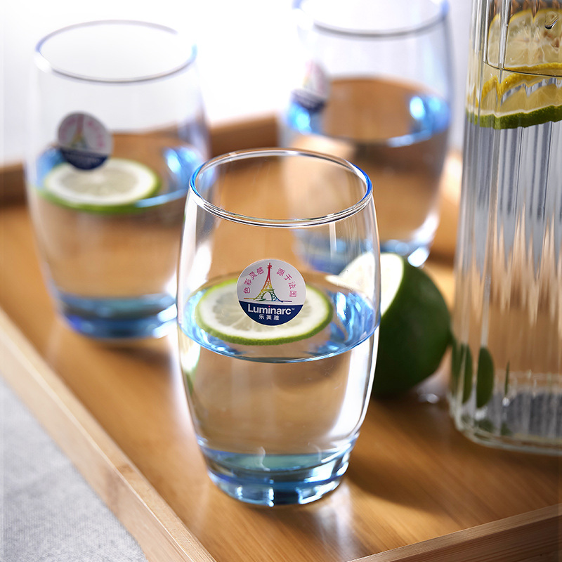 Lemeiya Creative glass water cups, juice drink cups, heat-resistant glass tea cups, milk cups, colored straight cups Specification drawing