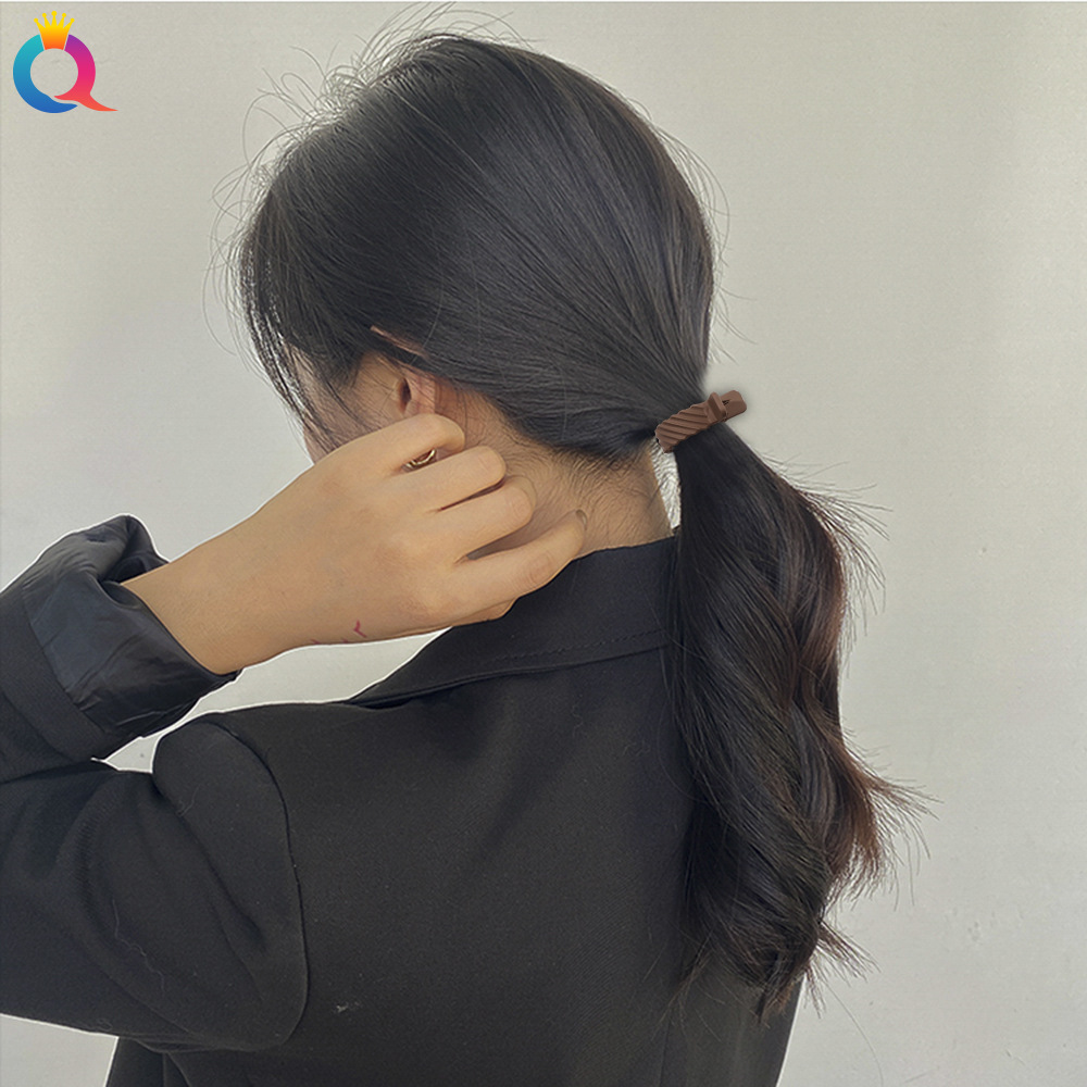 Qiyue Korean matte twill tie high ponytail, shark clip at the back of the head, updo hair clip, retro and versatile hair accessory Specification drawing