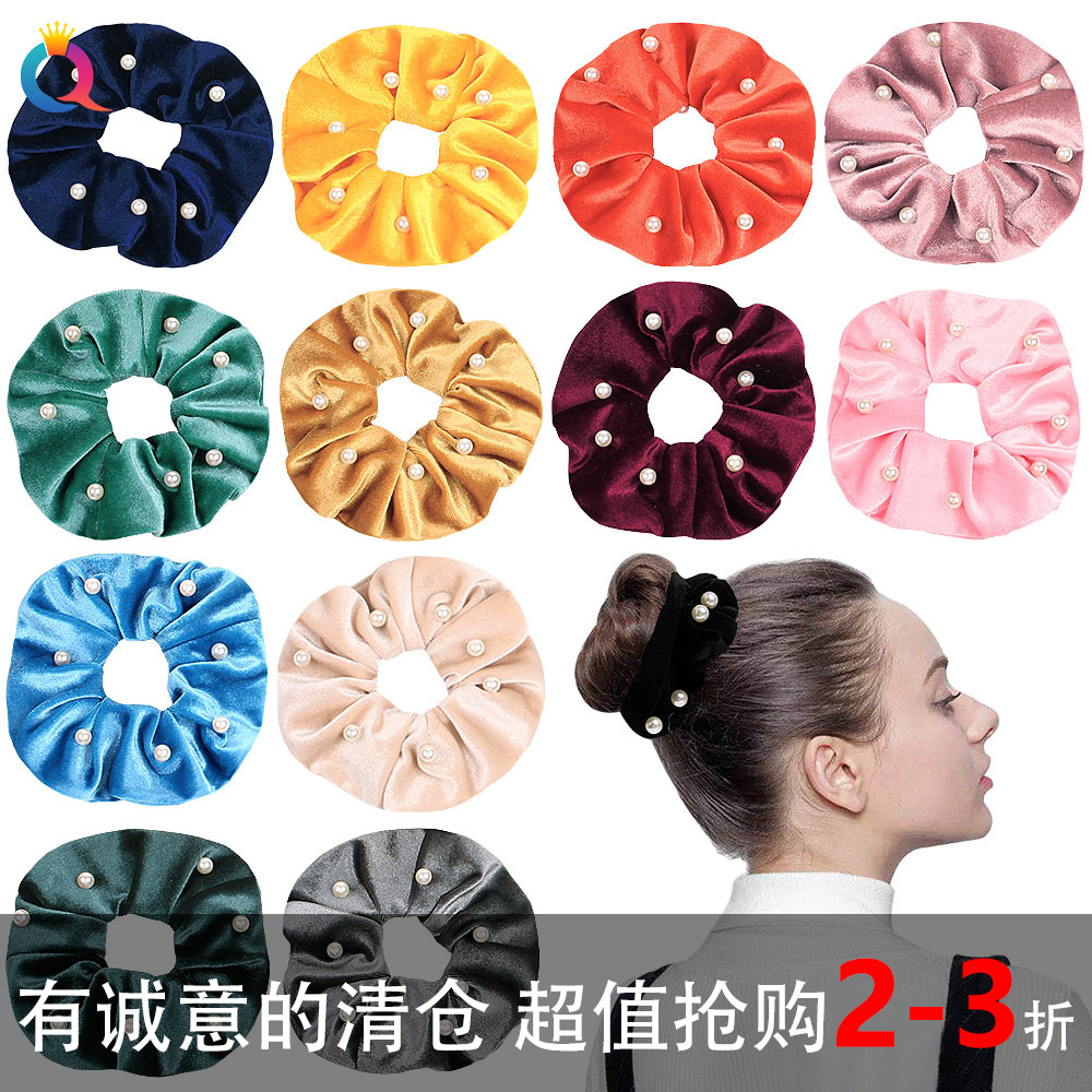 Qiyue Cross-border Large Intestine Hair Band Fabric Autumn and Winter Hair Band Sporty Korean High Elasticity Hair Band Feminine Charm Hair accessory details Picture