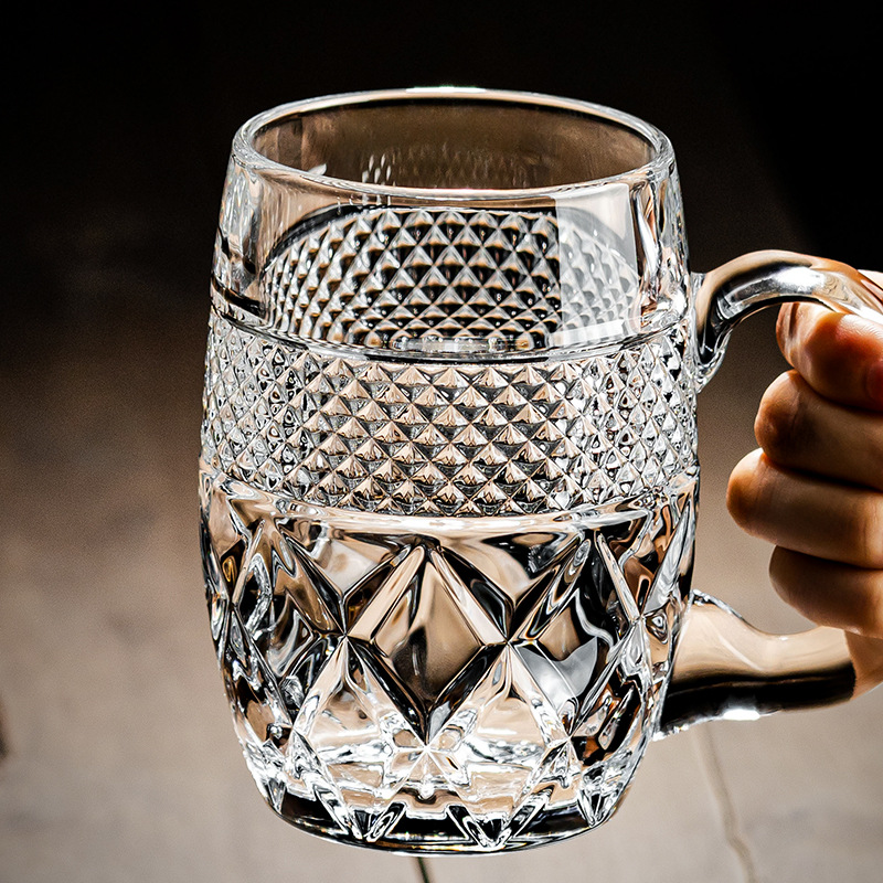 Glass handle beer mug, home bar, ktv, restaurant draft beer mug, large-capacity commercial thickened handle beer mug Application Scenario