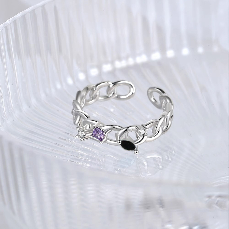 A niche design Neon-wrapped ins cold style fashionable and individual ring, a neutral style, light luxury and high-end women's ring details Picture