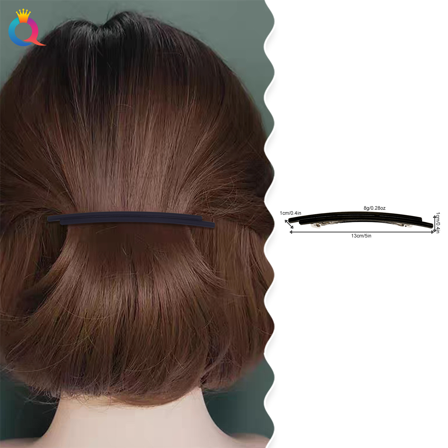 Qiyue Cross-border PC Korean spring steel clips, straight clips, ponytail clips, top clips, broken hair clips, women's popular bangs clips wholesale details Picture