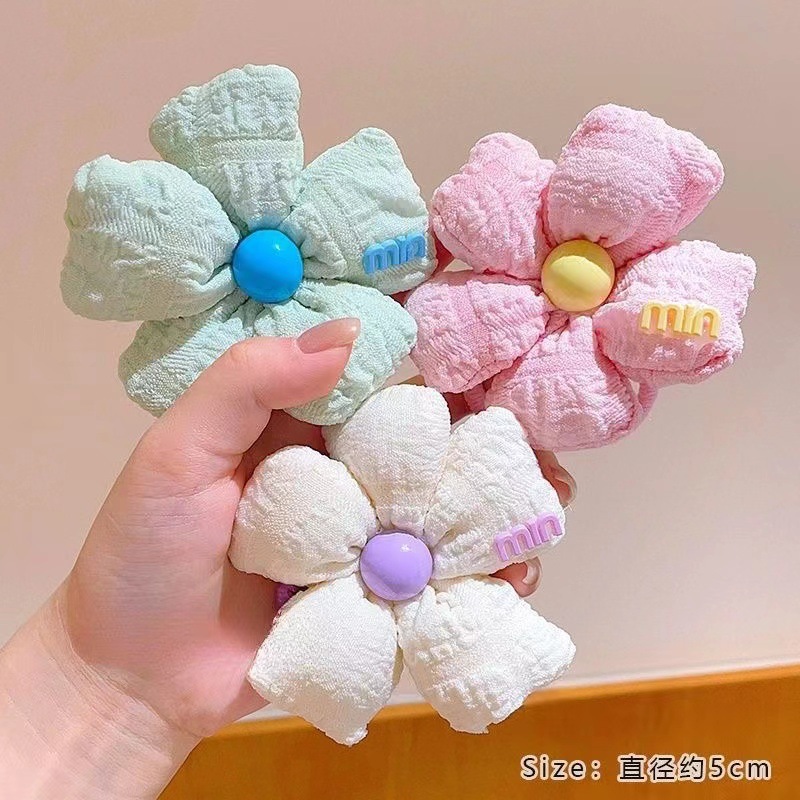 Children's flower hair ties, girls' bun hair loops, cute hair flower hair ties, sweet girls' hair non-damaging rubber bands details Picture