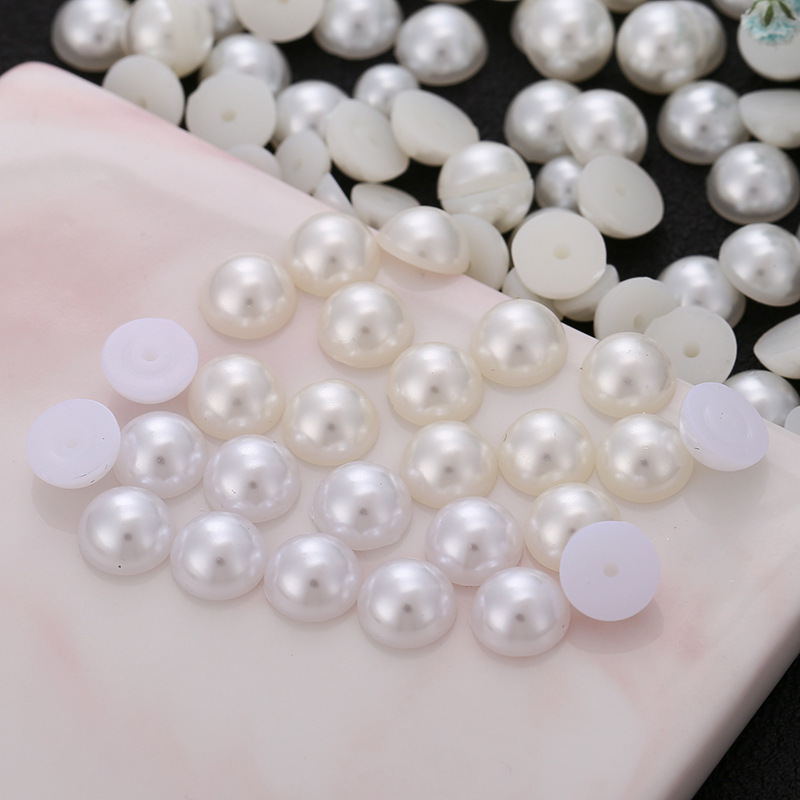 Wholesale of flat-bottomed semi-circular pearl hair clips, hair accessories, headwear, pearl-like clothing, accessories, shoes, hats and other accessories Specification drawing