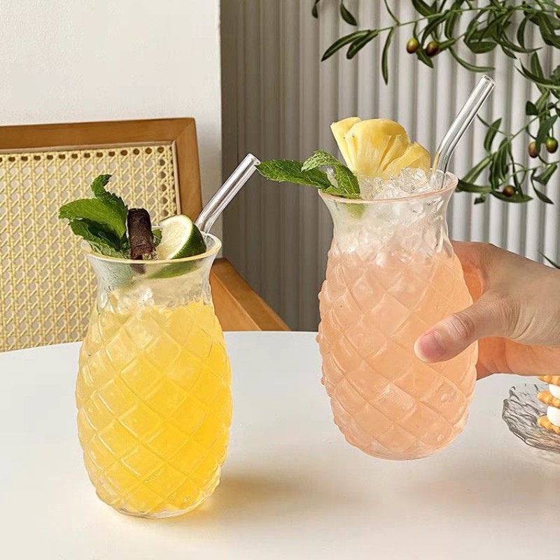 High borosilicate glass creative wine glasses, juice cups, glass cups, cocktail glass cups, bar Internet celebrity pineapple cocktail cups details Picture