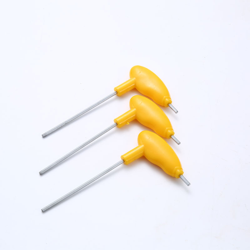 Wholesale of yellow handle wrenches, T-shaped hexagonal handle wrenches, crutches, flat head hexagon socket metric hardware tools Item Picture