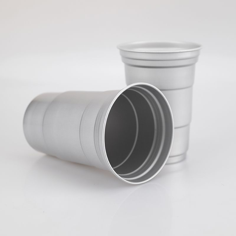 Disposable aluminum cups, reusable cold drink cups, outdoor camping rolled aluminum beer, food-grade portable cups Specification drawing