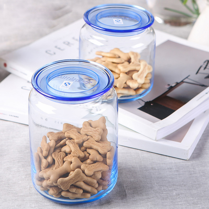 Wholesale of transparent colored glass bottles with bows and arrows, milk powder cans, food sealed cans, tea and grain storage cans, and dried fruit cans Specification drawing