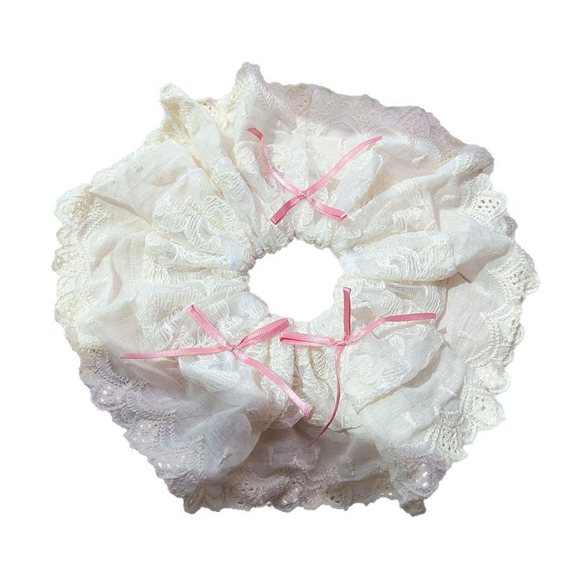 The 2025 new style of super fairy bow, sweet large intestine hair band, ballet style, gentle lace hair tie and hair accessory Item Picture