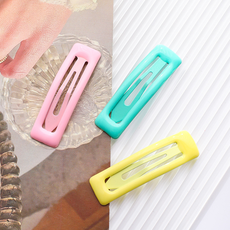 Oil-dripping square BB clips, Korean-style colorful children's hair clips, cream glue DIY hair clips, wholesale hair accessories, hair clip clips Specification drawing