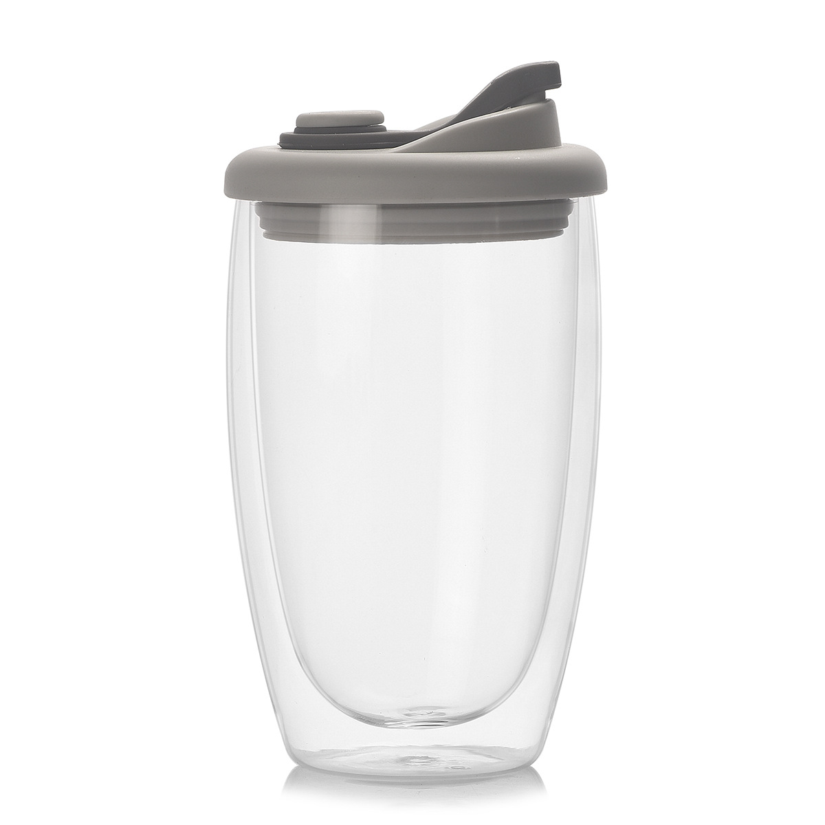 High borosilicate double-layer glass cup, simple covered water cup, household juice, milk and coffee cup, portable and easy to use cup Application Scenario