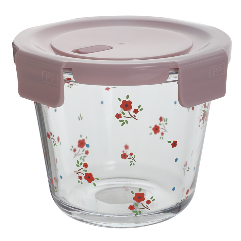 Bolimei heat-resistant glass lunch box, microwave oven-safe soup bowl with lid, portable office food storage box Item Picture