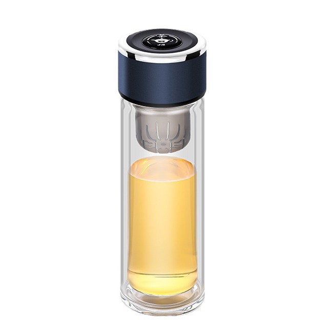 Magnetic suction cup, one-click tea-water separation cup, double-layer heat-insulating cup, new men's and women's office cup, business gift, tea brewing cup Item Picture