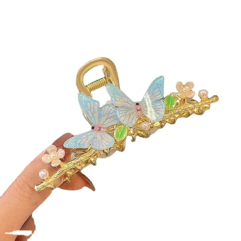 2023 Summer New Style updo hairpin New Women's Hairpin Large Summer high-end Elegant Sweet butterfly Shark clip Item Picture
