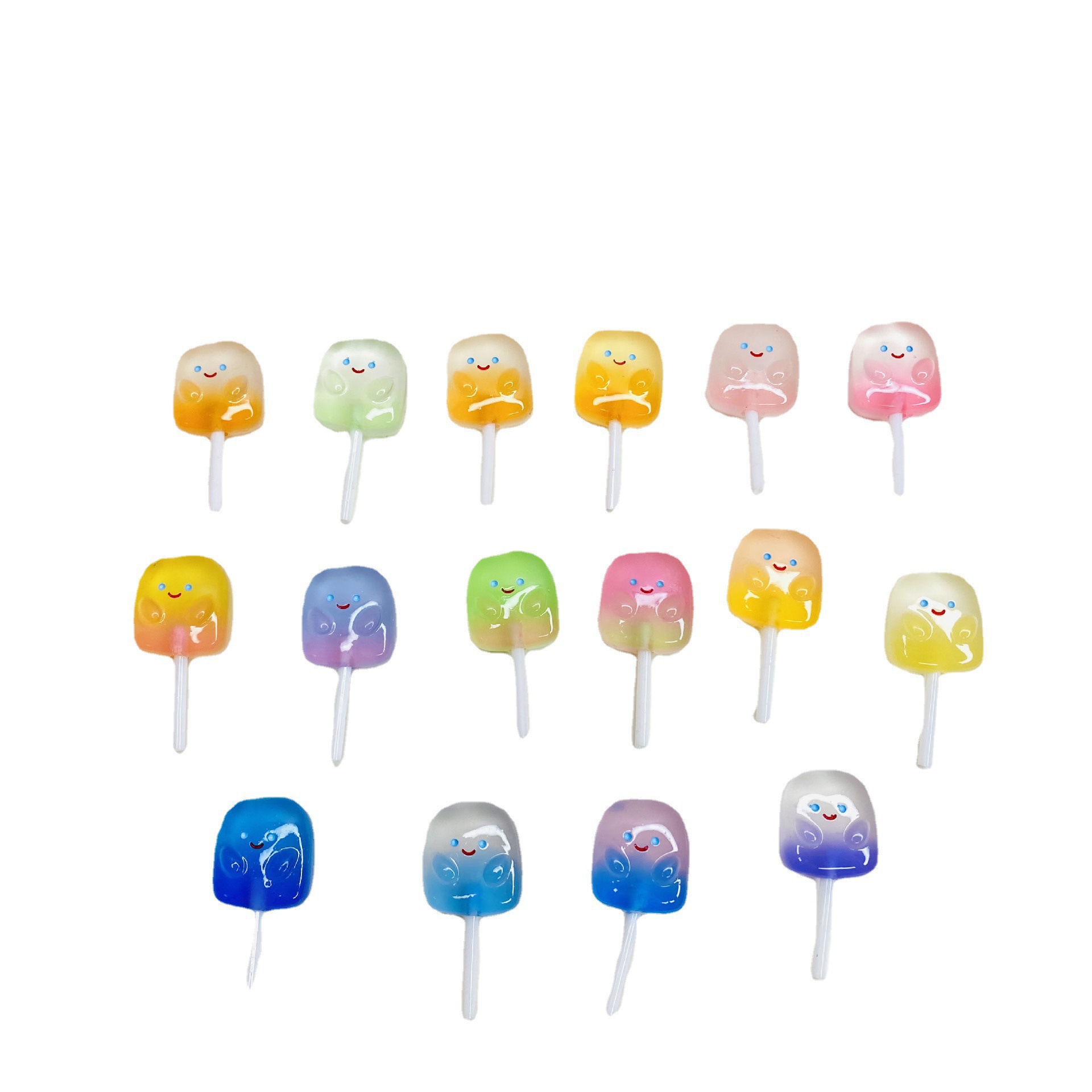 Wholesale of simulated lollipops, colorful smiling faces, luminous resin food and toy accessories, DIY handmade jewelry and accessory materials Application Scenario