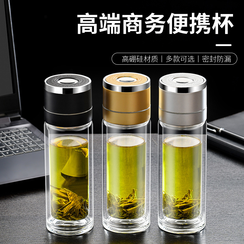 Wholesale internet-famous one-click quick-opening cup, men's car business cup, tea-water separation cup, double-layer anti-scalding tea cup Application Scenario