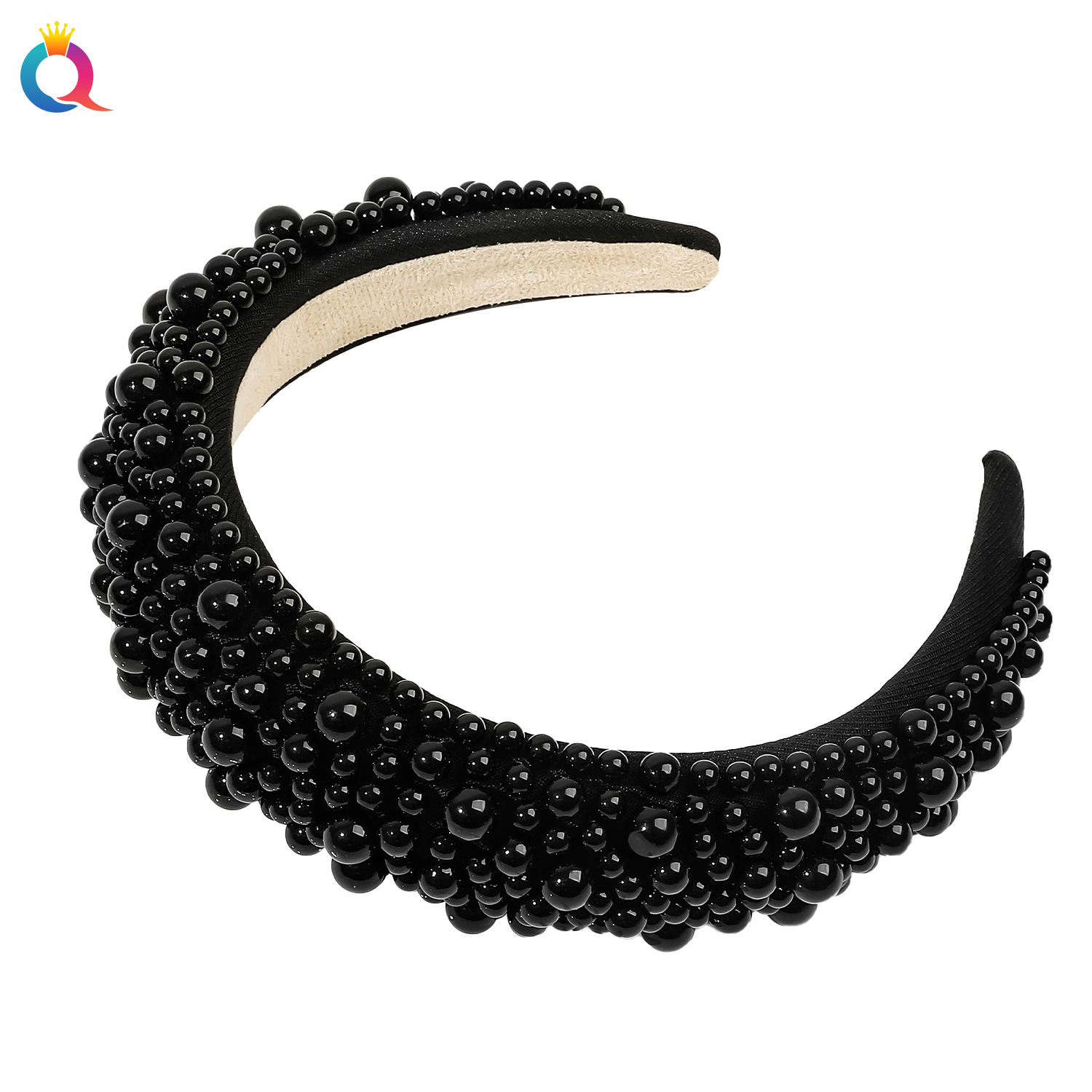 Qiyue Cross-border High-end pearl sponge hair band for women, high head pressure hair, face wash, headband, hair clip and hair accessory wholesale Item Picture