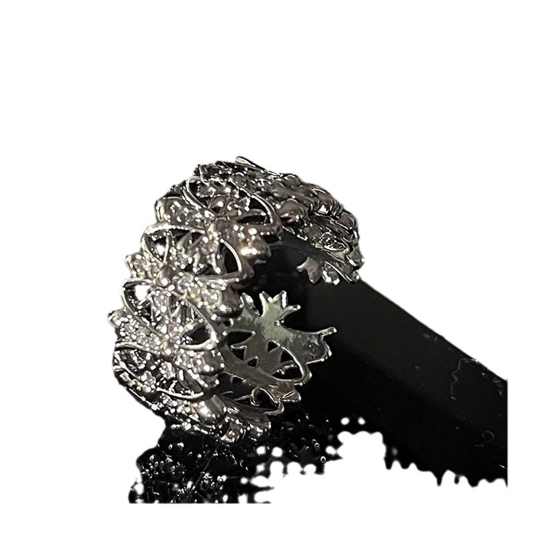 Dark punk cross stacked open ring, European and American fashion neutral high-end design sense, cool and unique ring Item Picture