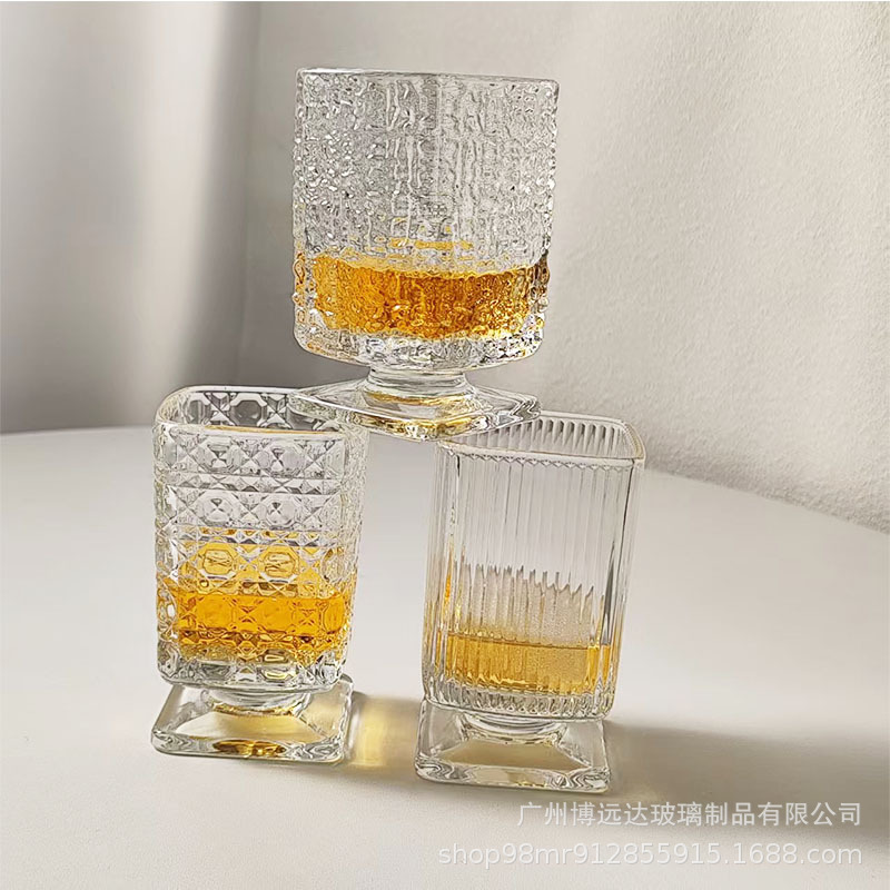 High-quality appearance level glass cups, square water cups, tea cups, wine glasses, milk coffee short cups, simple and transparent beverage juice cups Application Scenario