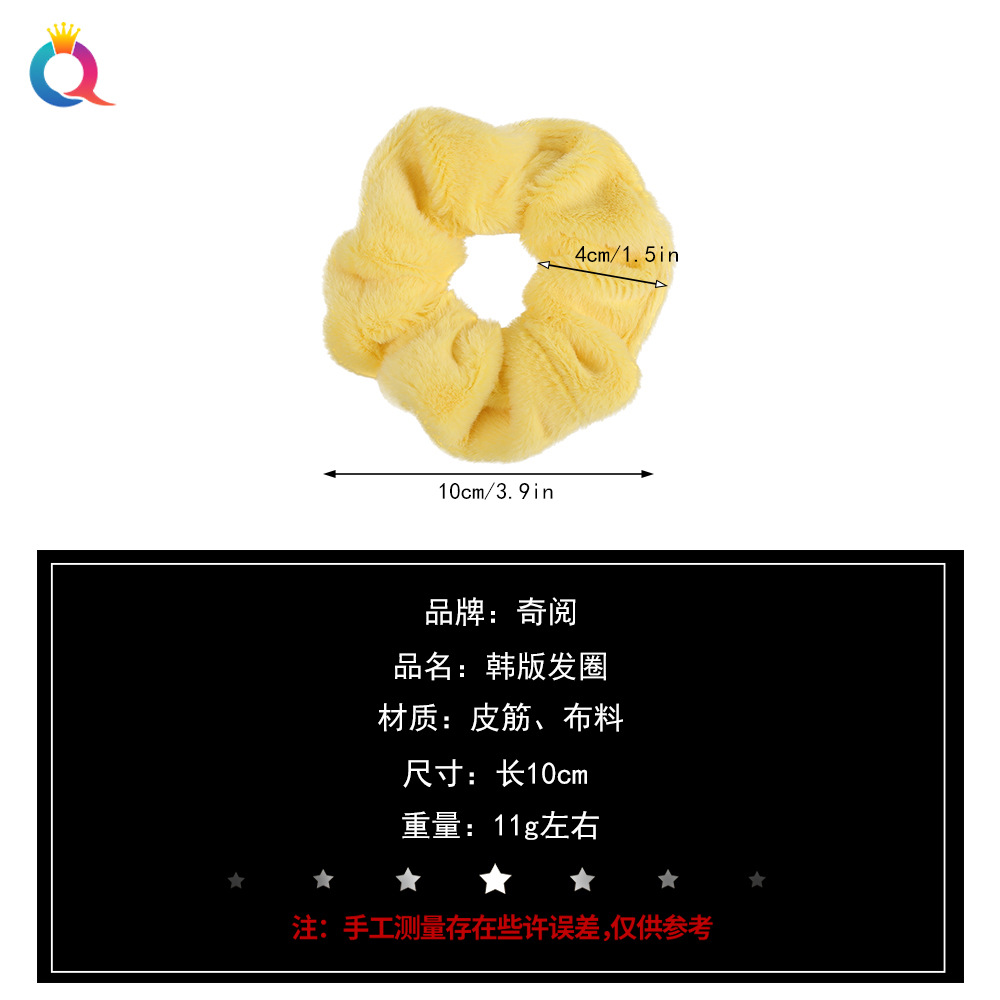 Qiyue Cross-border Rabbit plush hair band with a high-end feel, pig intestine hair band with a smooth texture, and large intestine hair band wholesale Application Scenario