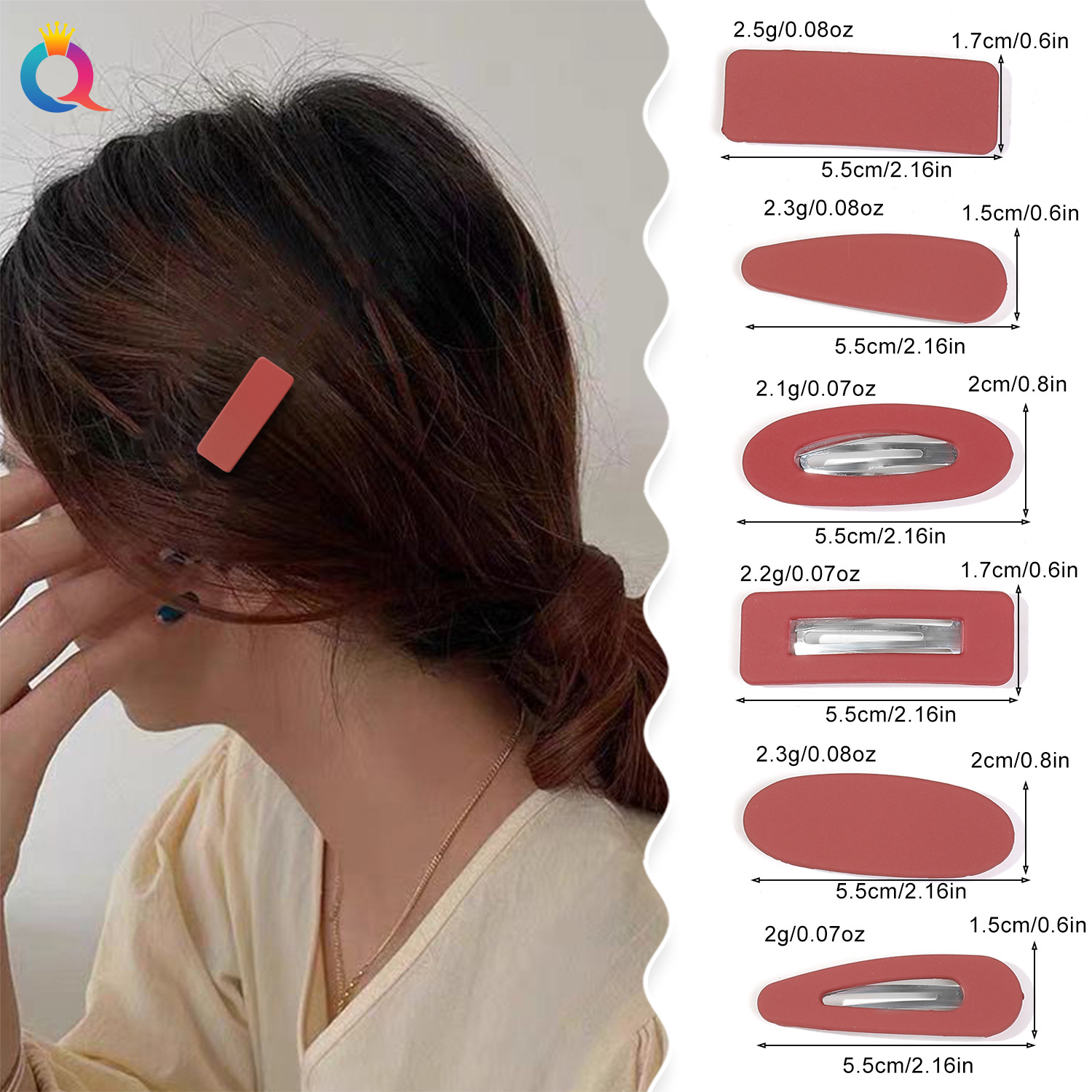 Qiyue Cross-border Frosted Set, duck bill clips, simple bangs clips, High-end hair clips, women's hair clips, hair accessories wholesale details Picture