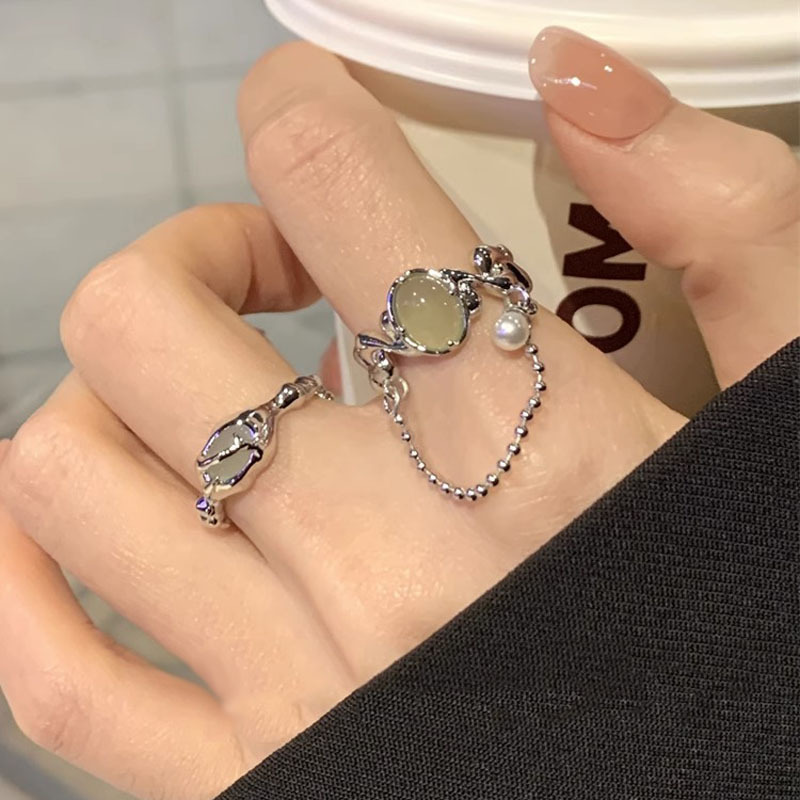 New Chinese-style cascading chain tassel pendant ring for women on Instagram, a niche and cold style high-end ring, trendy and cool details Picture
