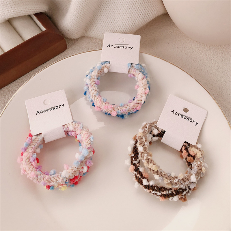 Maillard children's hair band, Rainbow Bean, versatile and durable ponytail hair tie, basic high-elasticity hair tie, leather band hair accessory Specification drawing