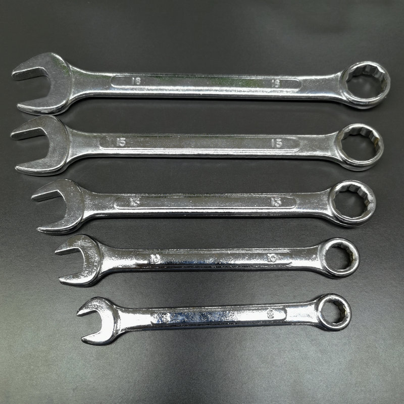 Niu Li chrome-plated forged plum blossom opening dual-purpose wrench, a multi-functional household manual auto repair and garden hardware tool Specification drawing