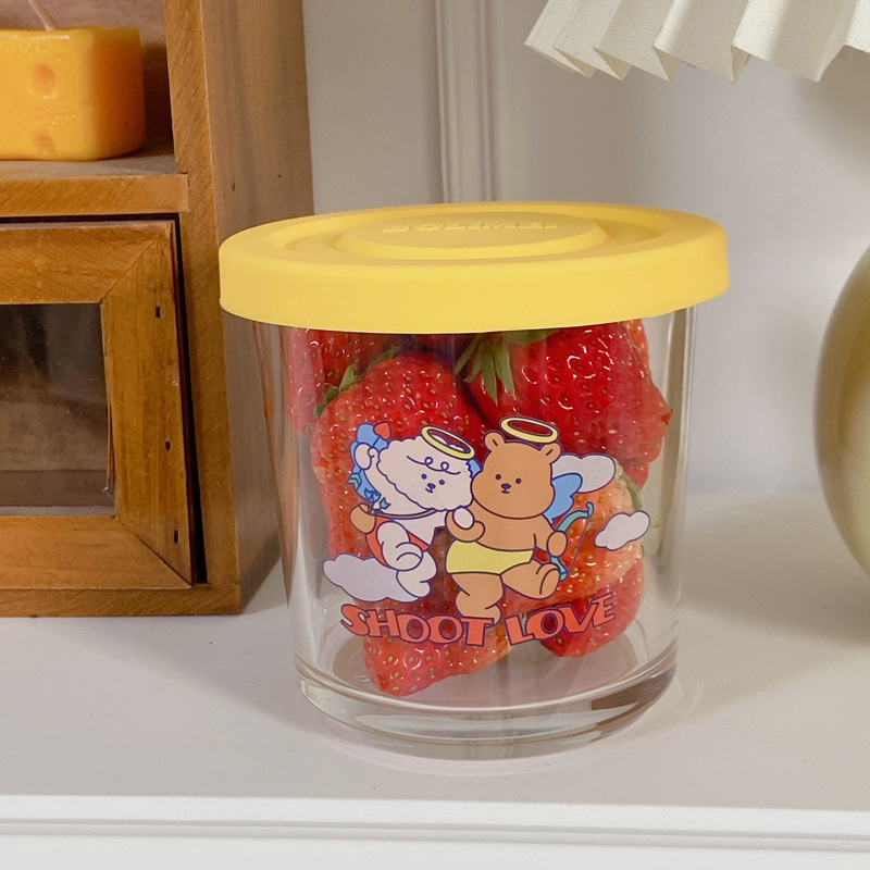 Japanese and Korean InS-style refrigerator preservation jars, cartoon glass jars, storage jars, sealed boxes, household storage jars Application Scenario