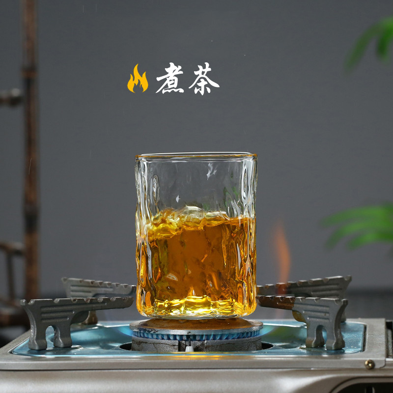 Tree-patterned glass single-layer cups for home whisky and beer, high borosilicate glass juice and coffee, single-layer cups Application Scenario