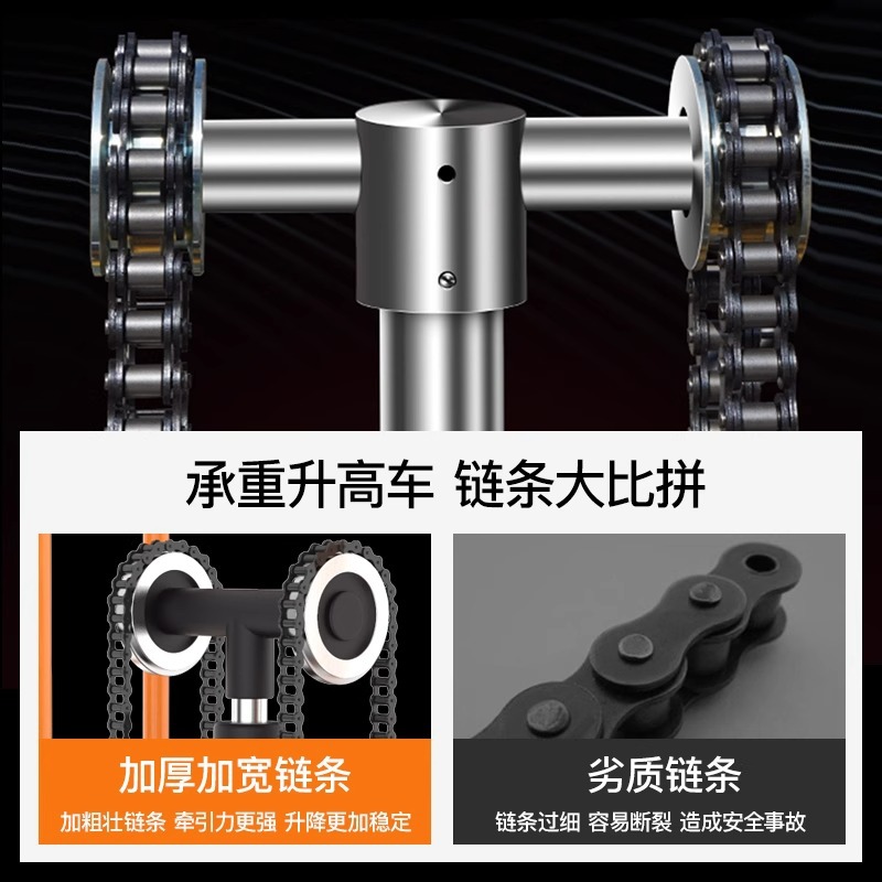 Manual forklift cargo cart, portable hydraulic lift, stacker, micro unloading wonder, warehouse small lift truck Specification drawing
