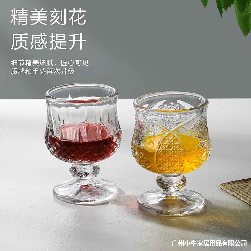 Cross-border European-style household diamond highball glass sweet wine red wine glass 50ml thickened Cognac foreign wine glass Champagne fruit wine glass Application Scenario
