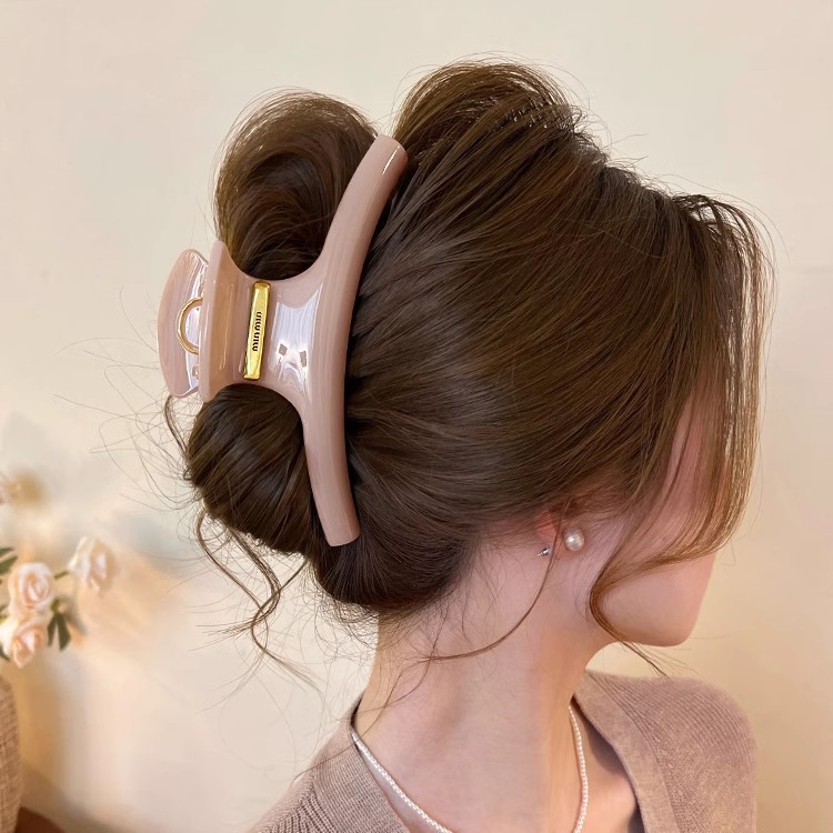Early spring extra-large gold label arc-shaped gripper, 2025 new style, shark clip on the back of the head, high-end clip headwear Specification drawing