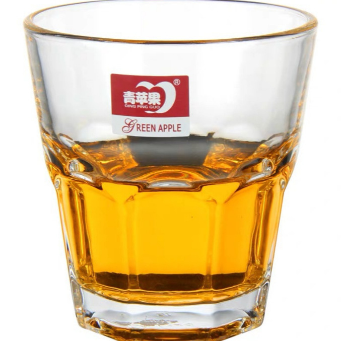 Green apple glass cup with star anise 150ml Special offer, bar, KTV beer mug, household heat-resistant glass cup, tempered cup Item Picture