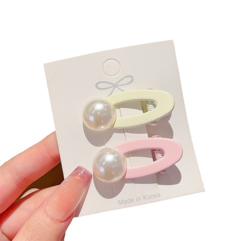 Sweet girl pearl hair clip, forehead broken hair clip, children's side clip, high-end bangs clip, hair accessory, hair accessory Item Picture