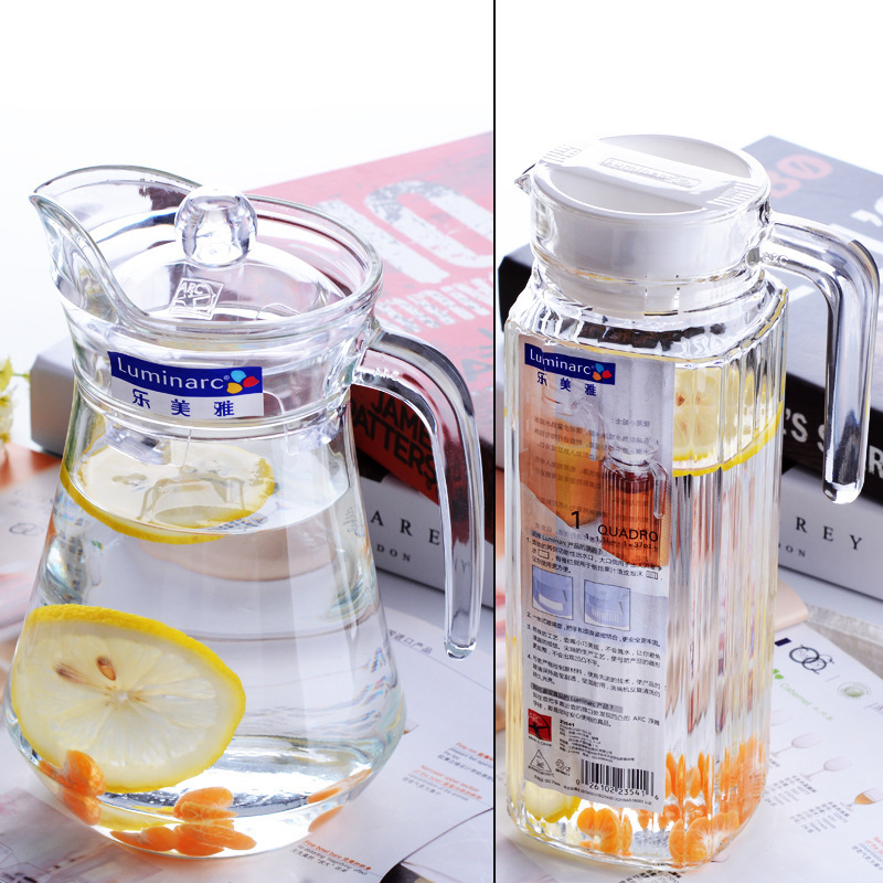Lemeiya glass cold water bottle thickened transparent heat-resistant cold water bottle teapot, restaurant beer tie pot, duckbill pot wholesale full figure