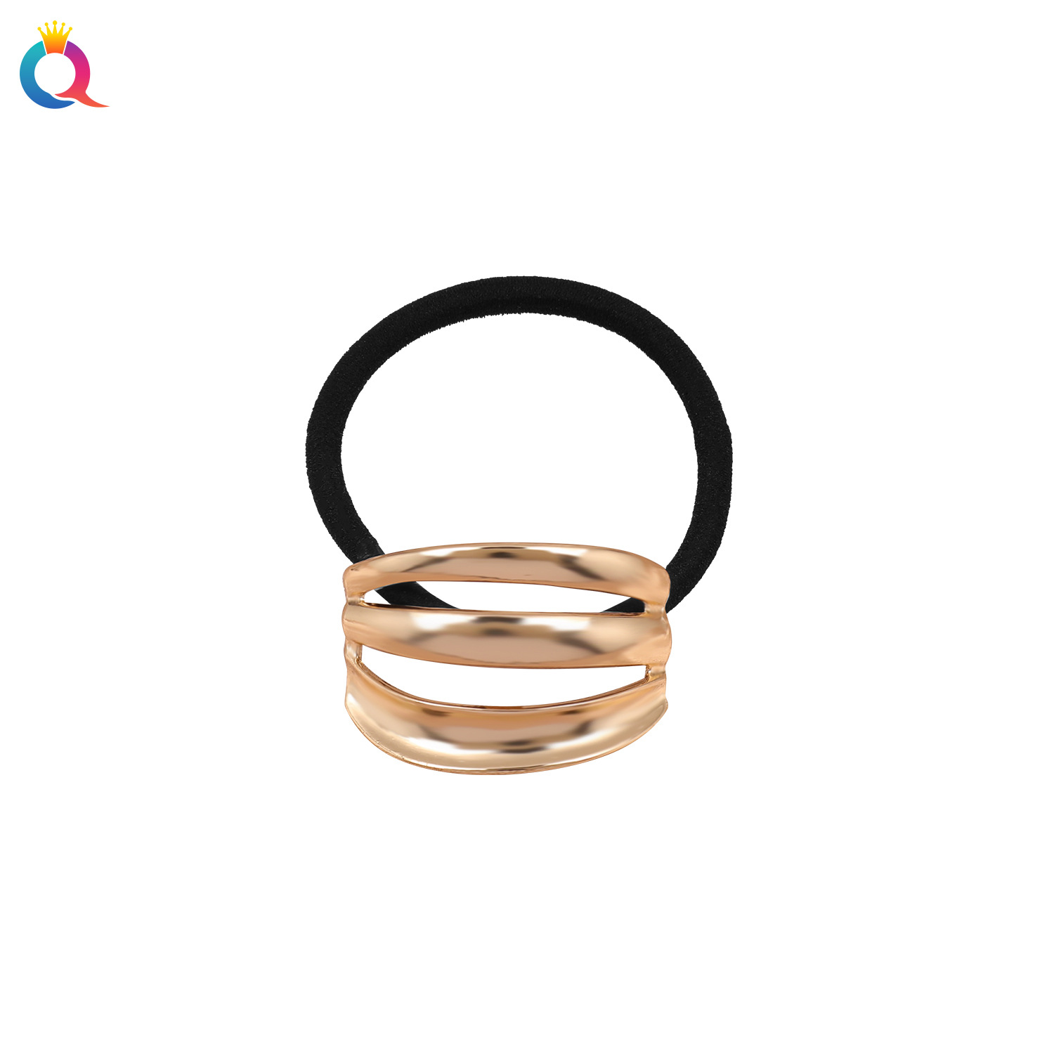 Qiyue Cross-border Fashion Metal Hair Tie Headwear, cold style ponytail hair band, high-end feel, seamless alloy hair tie wholesale Item Picture