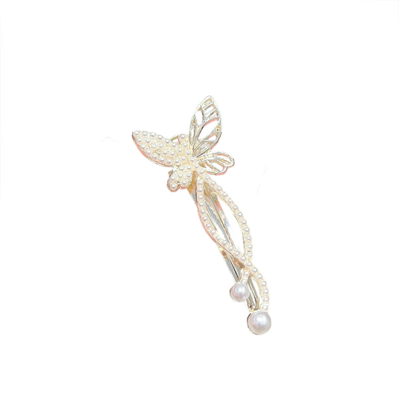 Korean butterfly hair clips, new water diamond duckbill clips, stylish Internet celebrity side clips, bangs clips, sweet and girlish hair clips and hair accessories Item Picture