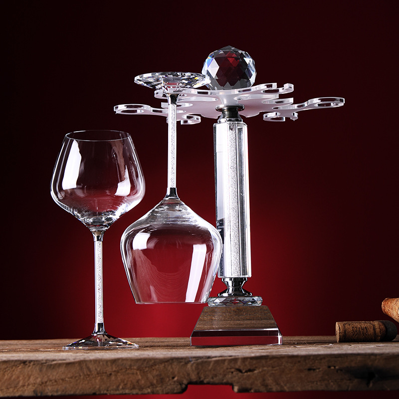 Crystal glass wine glasses, diamond Burgundy wine glasses, champagne glasses, wine set, highball glasses with LOGO printing Application Scenario