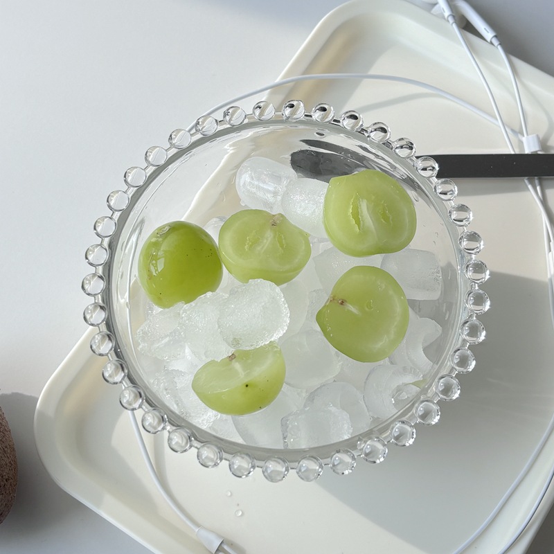 Boli Mei's self-made Ins-style glass bowls, fruit bowls, glass salad bowls, dessert bowls and pearl bowls Specification drawing