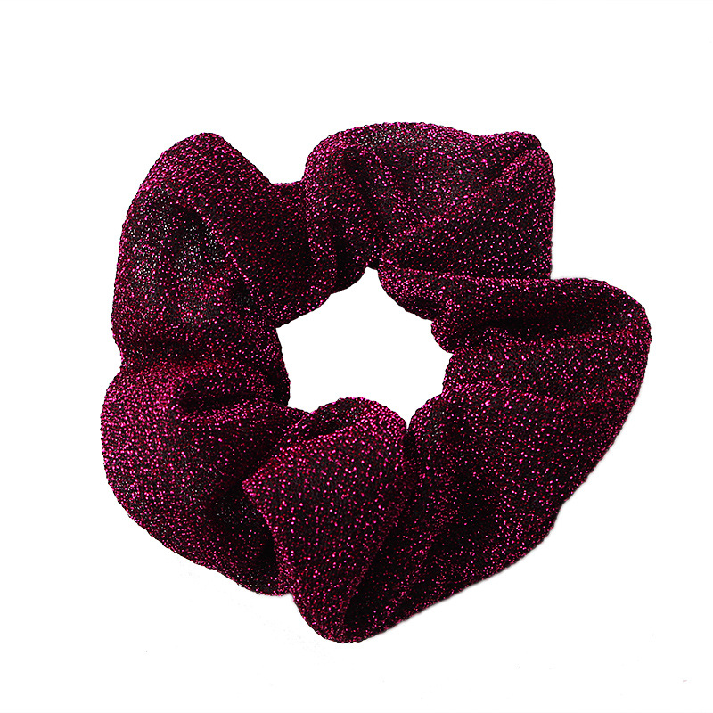 Qiyue Cross-border Supply: Scrunchies punk rainbow hair bands with gold embossed laser large intestine hair bands and headwear from Europe and America Item Picture