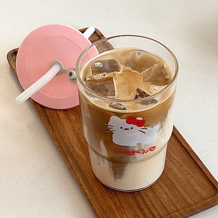 2024 New InS-style glass straw cups, girlish water cups, student drinking cups, glass cups wholesale Application Scenario