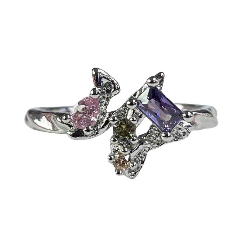 Irregular butterfly opening ring, high-end design for women, index finger ring, niche and cold style, new 2024 ring Item Picture
