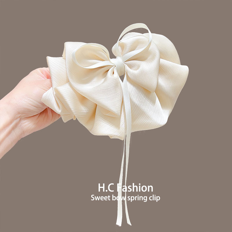 French gentle and elegant bow, ribbon, spring clip, children's face, small back of the head, hairpin, grappling clip, hairpin headwear Specification drawing