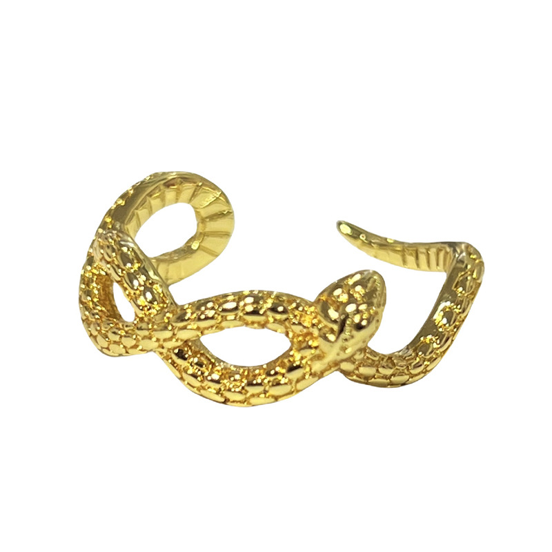 A new golden snake-shaped open ring for women, featuring the zodiac sign of the Chinese zodiac, exudes a sense of fashion and high-end individuality Item Picture